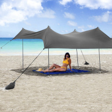 Deluxe XL Easy Up 4 Person Beach Tent Sun Shelter - Extended Zippered Porch Included